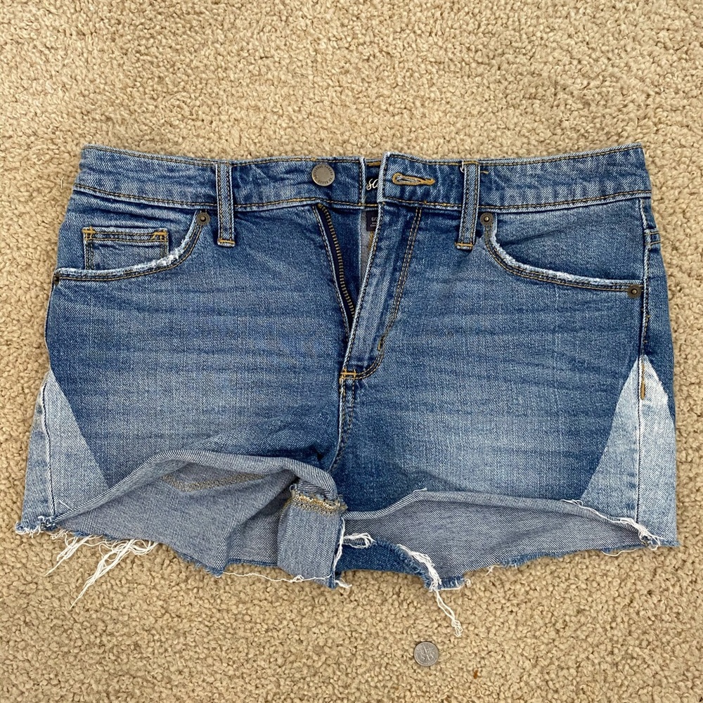 Mid Rise Denim Shorts